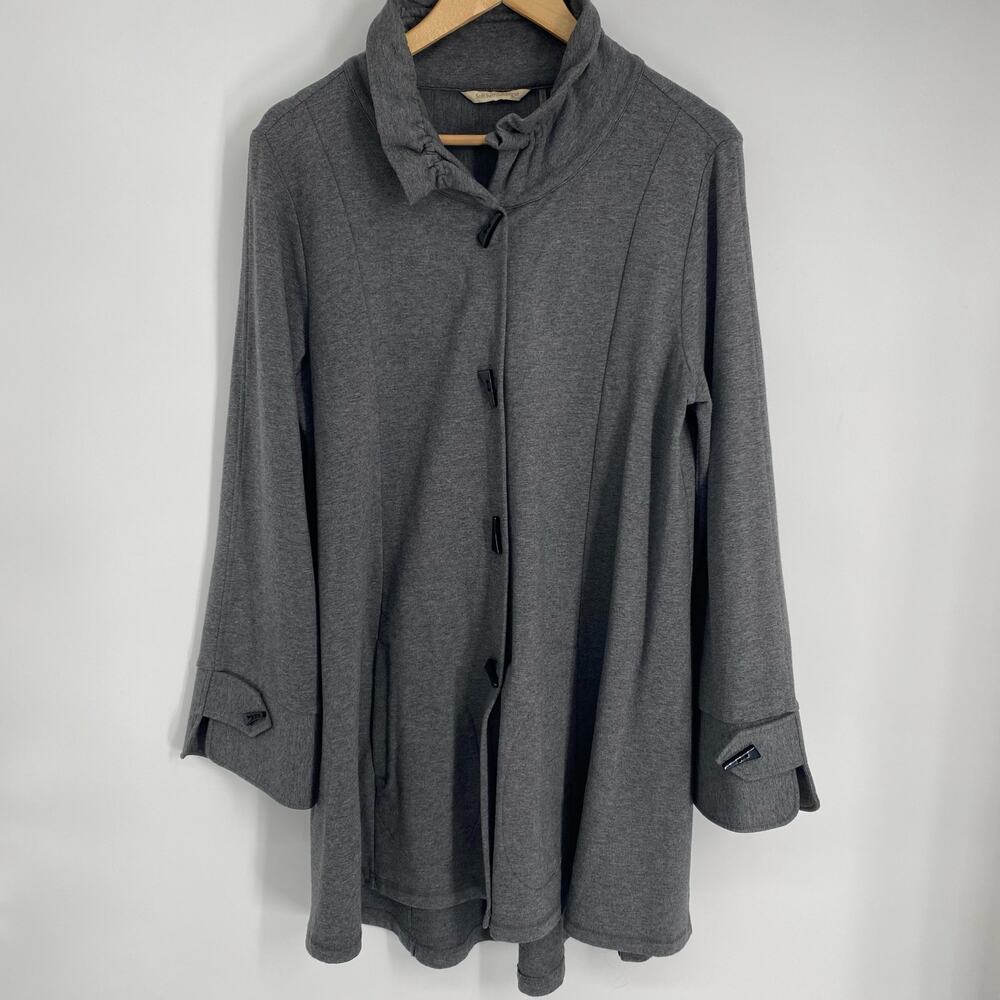 Soft Surroundings Blazer Jacket large La Parisienne Jersey Ruffle Neck Lagenlook